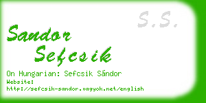 sandor sefcsik business card
